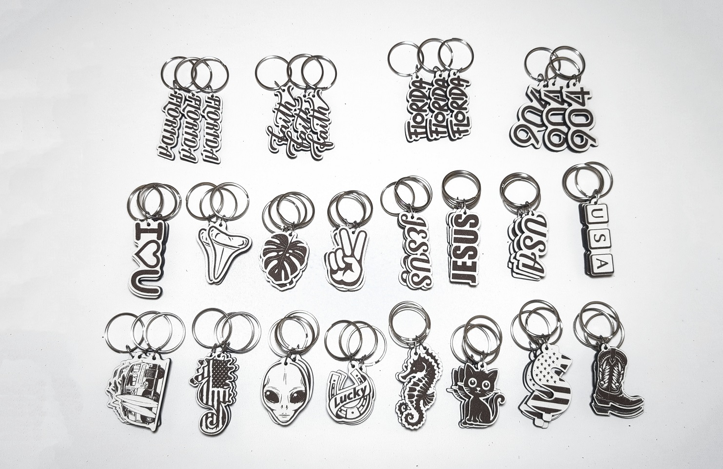 60pc Laser-Cut Keychains